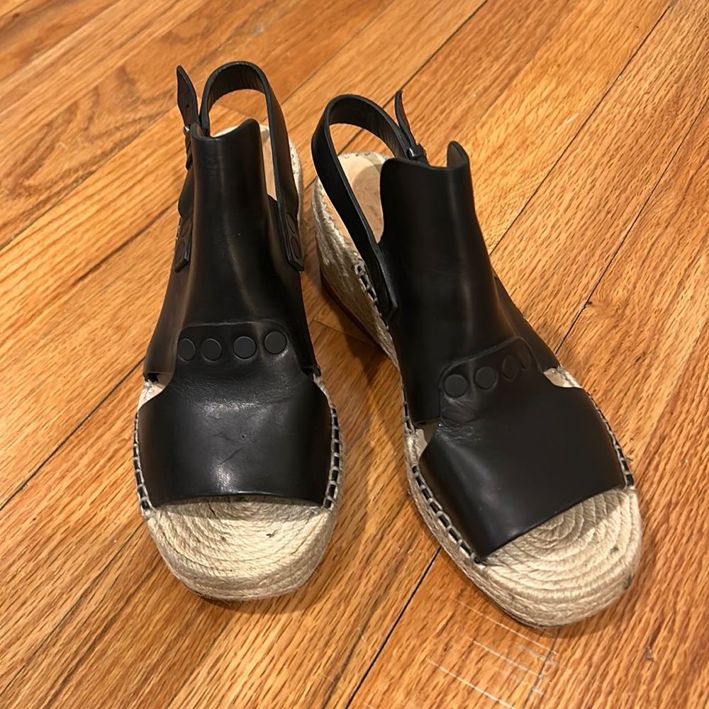 Rag & Bone black leather espadrilles